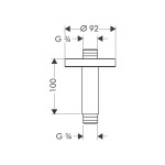 Держатель потолочной лейки Hansgrohe 27418000 Держатель потолочной лейки Hansgrohe 27418000